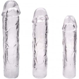 Reusable Penis Sleeve Cock Enlarger Condom Ultra-Soft Extension (3pcs)